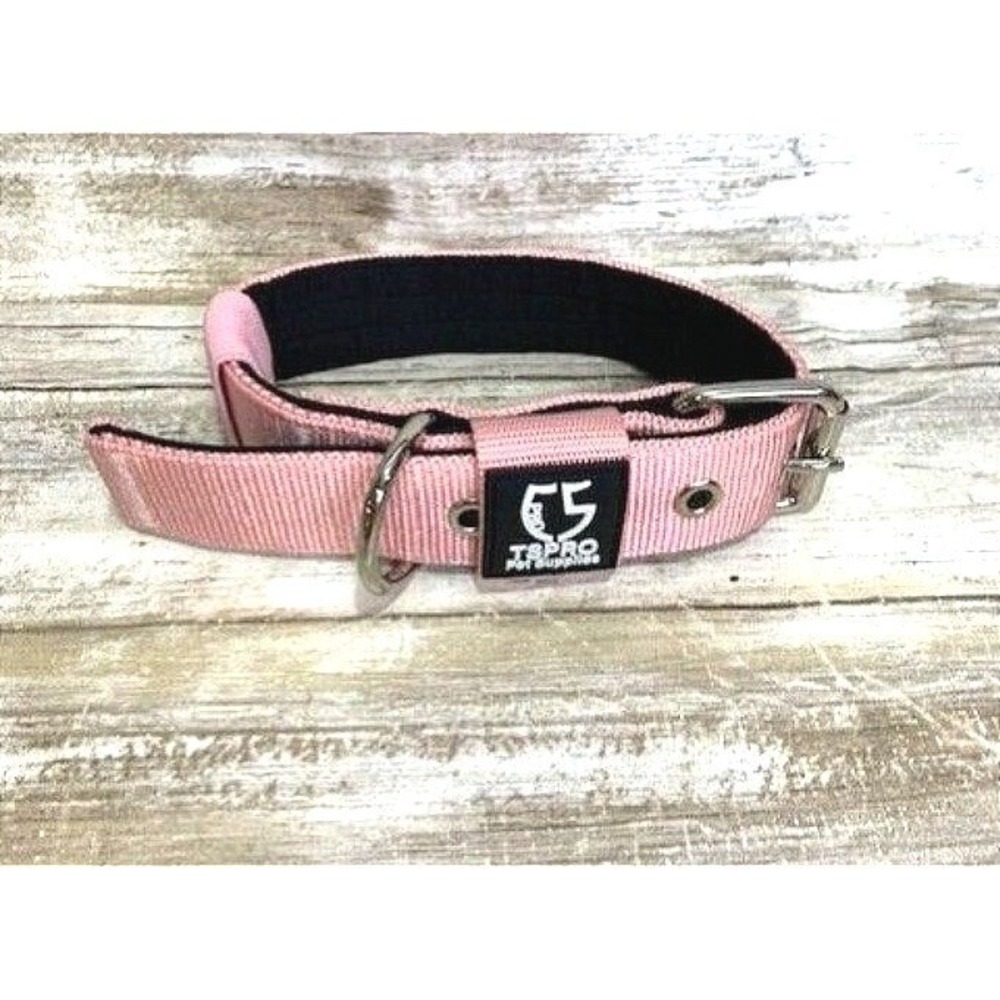 TSPRO Dog Collar Large Pink Nylon Strong Durable Female Adjustable